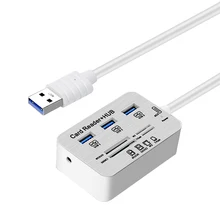 3 порта USB 3,0 кардридер комбо многопортовый usb-адаптер с SD/MMC/M2/MS Pro Duo usb 3 концентратор для компьютера аксессуары концентратор usb