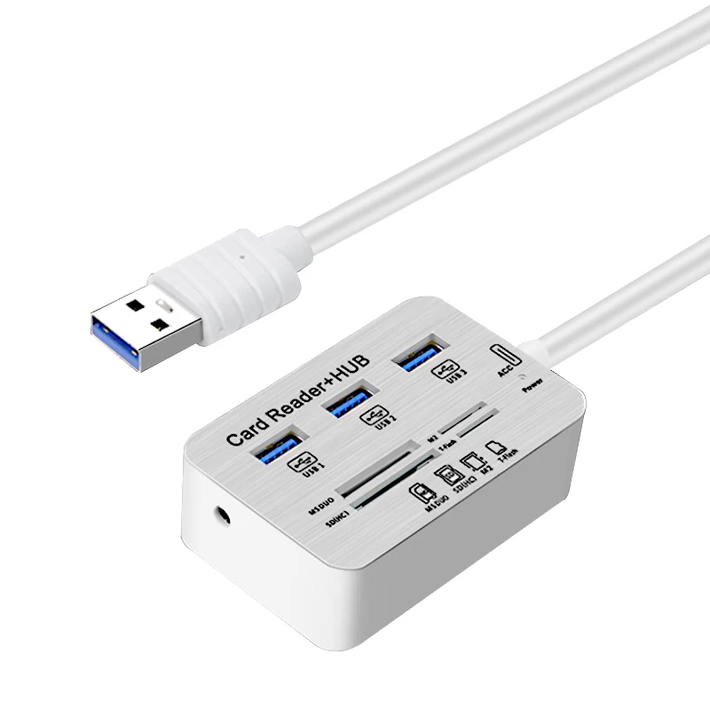 

3 Ports USB 3.0 HUB Card Reader combo Multi usb Splitter with SD/MMC/M2/MS/MS Pro Duo usb 3 hub For Computer Accessories hub usb