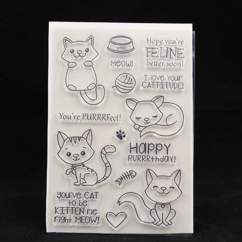 Buy VYUTXA Lovely Cat Clear Stamps Scrapbook Paper