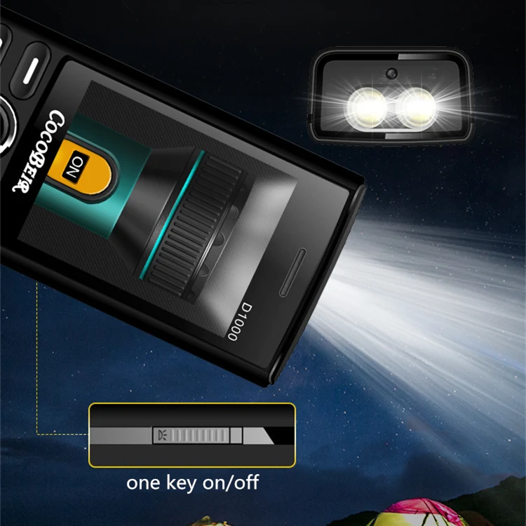 power bank 4300 mAh Mobile Phone 2.4 Inch dual sim cellphone Quick Dial cellular Flashlight MP3 FM Radio D1000 russian language
