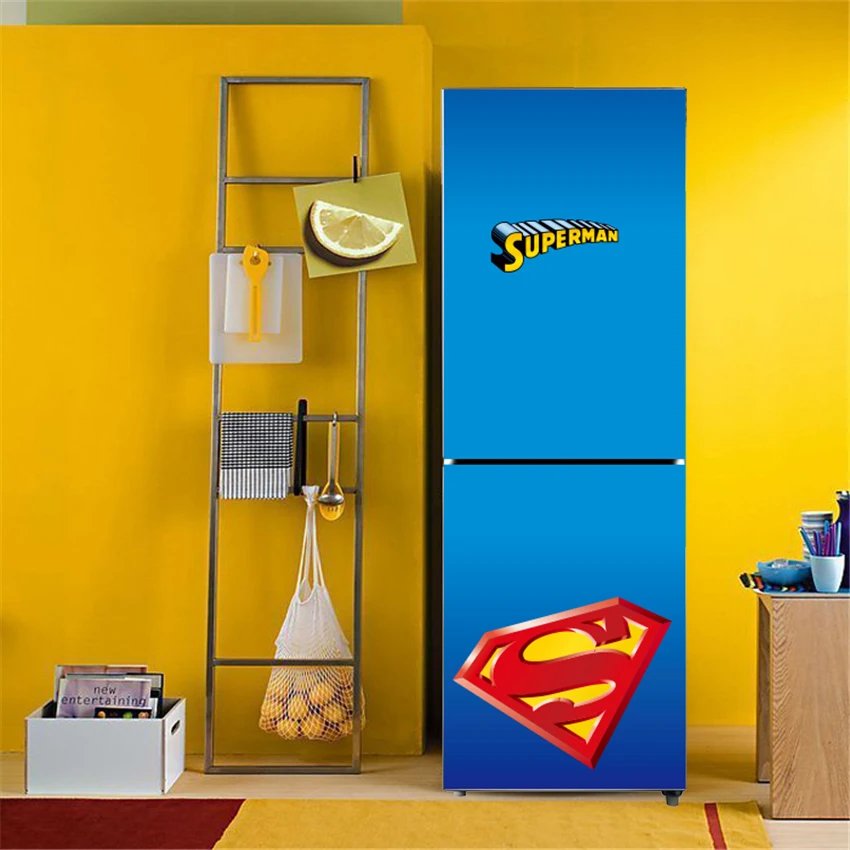 

Superhero Superman Art Home Decor Adhesive PVC Removable Waterproof Decals Refrigerator Cover Door DIY wall stickers BX16