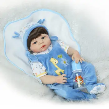 

22inch Full Body Silicone Reborn Babies Doll Toys 55cm Lifeile Newborn Boy Baby Doll Birthday Gift Bathe Toy Brinquedos