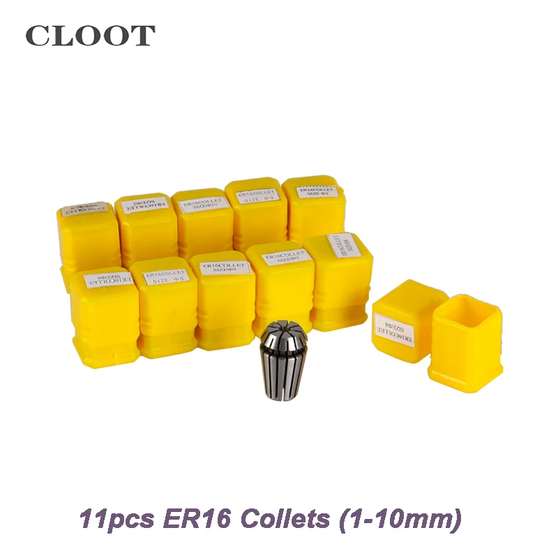 

High Quality 1 Set ER16 Collet 11Pcs For CNC Milling Lathe Tool And Spindle Motor CNC Machine Lathe Accessories