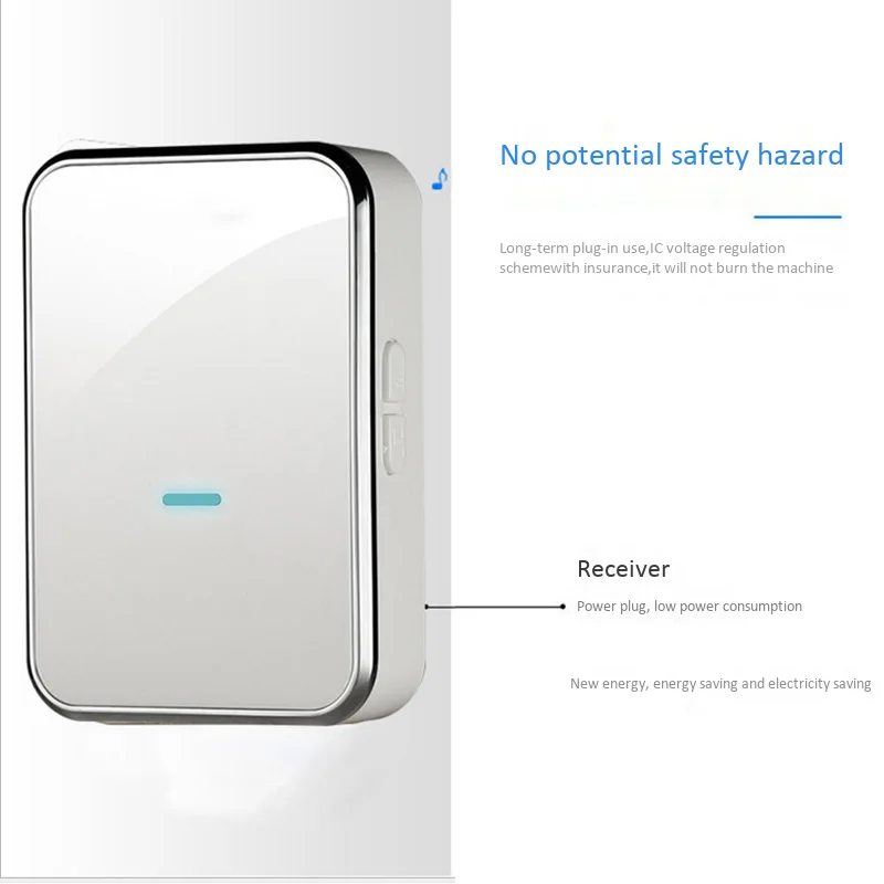 Eu Plug Wireless Doorbell System 45 Songs Doorbell Transmitter Chime Welcome Security Alarm System                            #8
