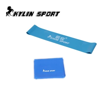 

Set of 2 blue latex resistance workout excercise pilates yoga bands loop wrist ankle elastic belt energy ring