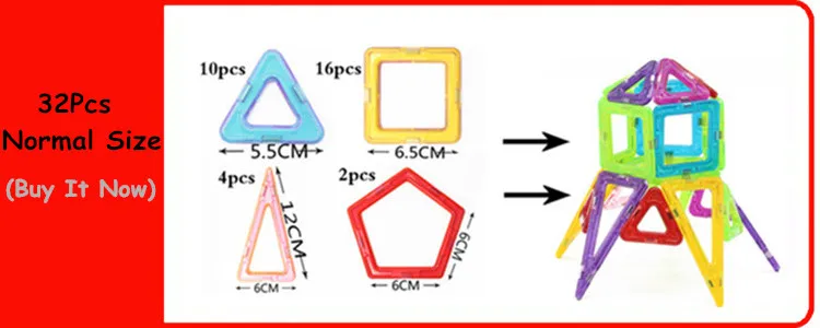 34 шт. большой размер магнитные строительные блоки игрушки DIY модели Магнитный конструктор Обучающие Развивающие пластиковые кирпичи игрушки для детей