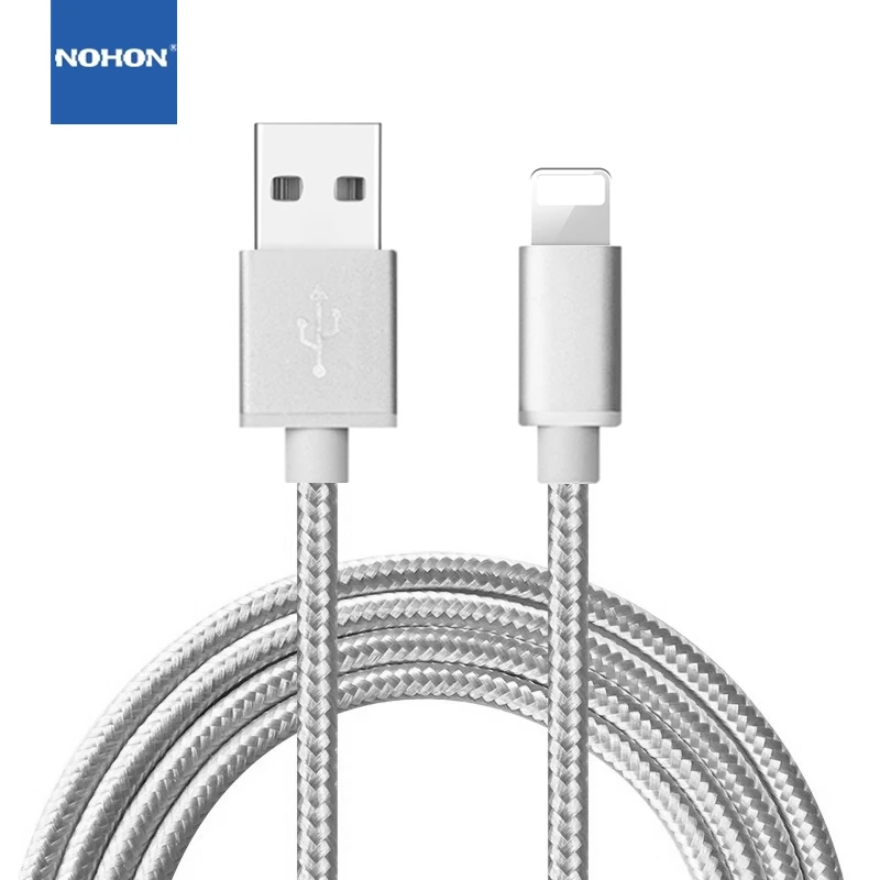 

NOHON Metal Braided USB Charging Data Cable For iPhone 5 5S 6 6S 7 8 Plus X XR XS Max iPad 4 5 6 Fast Charger Usb Cable 1m 2m 3m