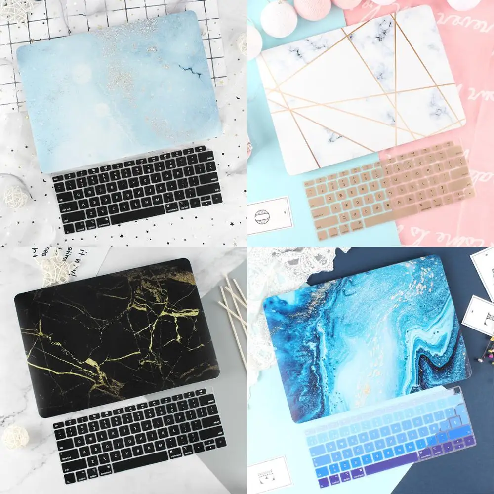 Новый мраморный чехол для Macbook Air Pro Retina 11 12 13 3 новая 15 Сенсорная панель 2020 A2289 A2251