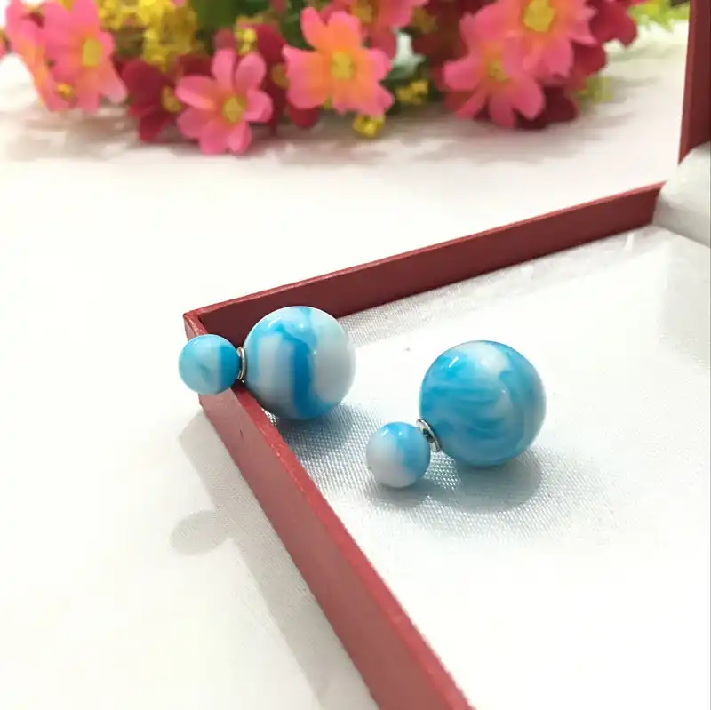 Новое поступление имитация облаков драгоценный камень двойной шар серьги toffee