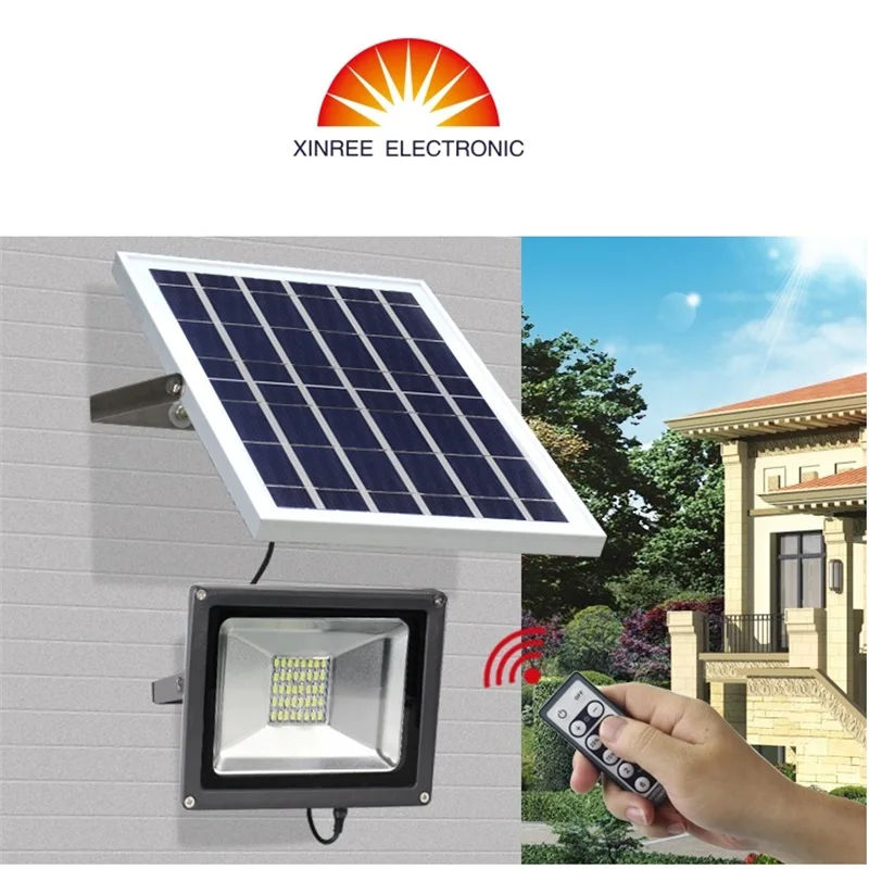

20W 40LEDs Outdoor Solar Light for Billboard Football Field Park Garage Remote Control Super Bright Dimmable Solar Flood Light