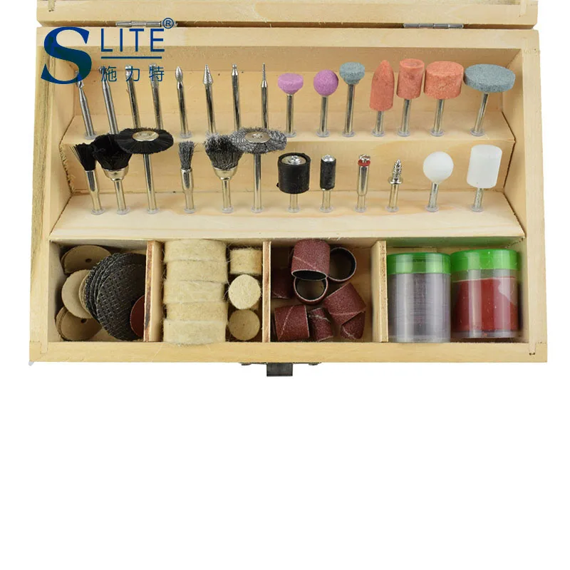 Original Slite Grinding Head Milling Cutter Versatile Set Of Grinding Polishing And Cutting Dremel Accessories Wooden box