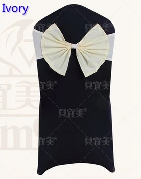 

Ivory colour chair sash butterfly style bow tie lycra sash wedding decoration banquet chairs spandex sash wholesale