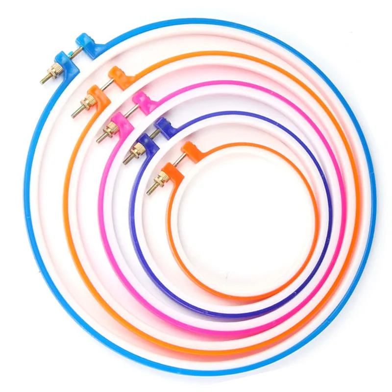 

Adjustable Embroidery Hoop Set Plastic Multicolor Sewing Tools Cross Stitch Embroidery Frame Wrap Kit