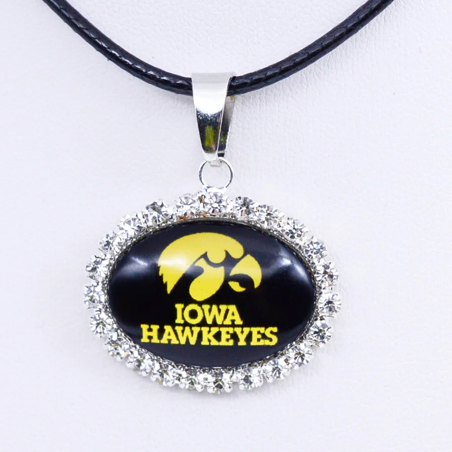 Necklace NCAA Iowa Hawkeyes Charm Pendant University Football Jewelry