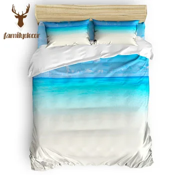 

Family Decor Blue Ocean Landscape George Washington's Birthday 4 Pcs Bedding Sets Machine Washable California King Black And