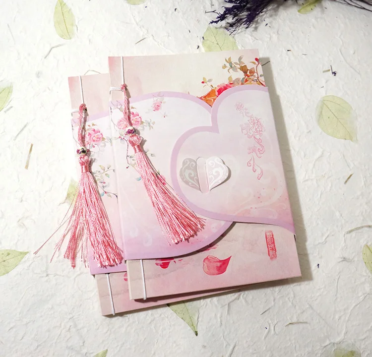 vintage chinese floral design diary book hand made notebook blank diary pages