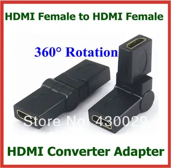

10pcs Gold Plated HDMI Female to HDMI Female Converter Adapter 360 Degree Rotation Adjustable Connector High Quality