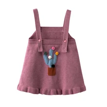 Милое вязаное платье для маленьких девочек, повседневные осенне-зимние платья для маленьких девочек, Модная вязаная одежда для девочек, платье