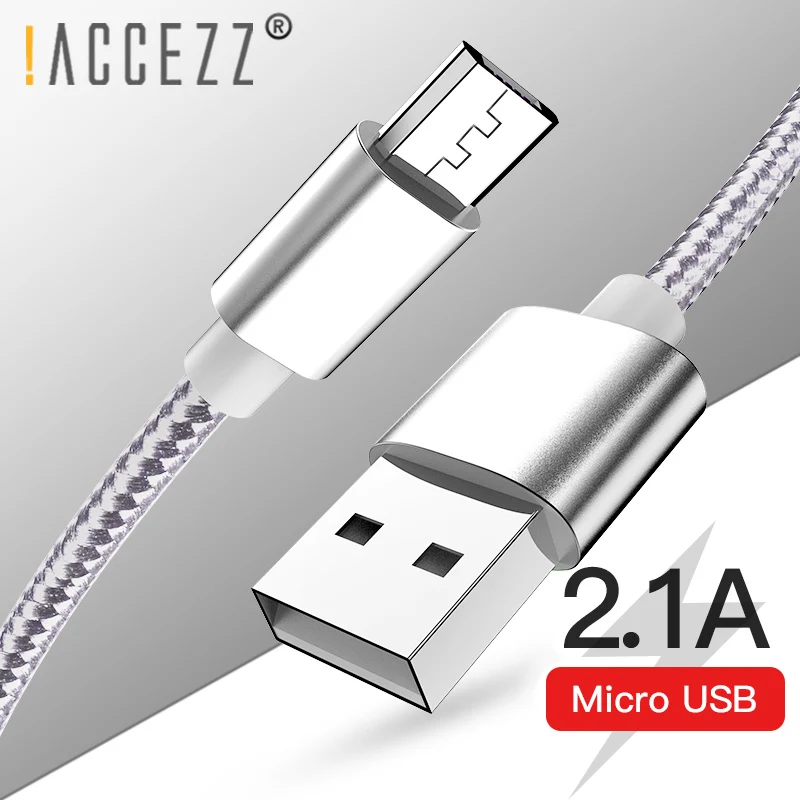

!ACCEZZ Nylon Micro USB Cable Fast Charger Data Cord For Samsung Xiaomi Redmi Huawei HTC Tablet Android Mobile Phone Wire Line