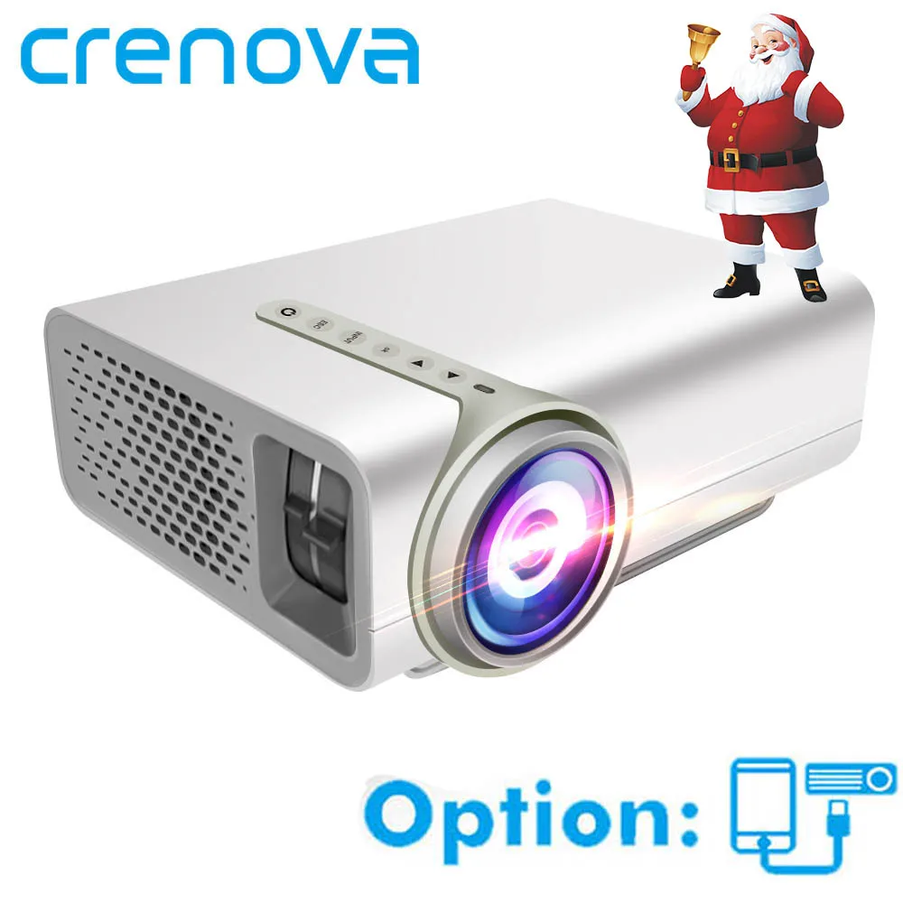 

CRENOVA Lcd Projector For Smart Phone Projector Full HD 1920*1080p With HDMI USB VGA AV Home Theatre Movie Beamer Proyector