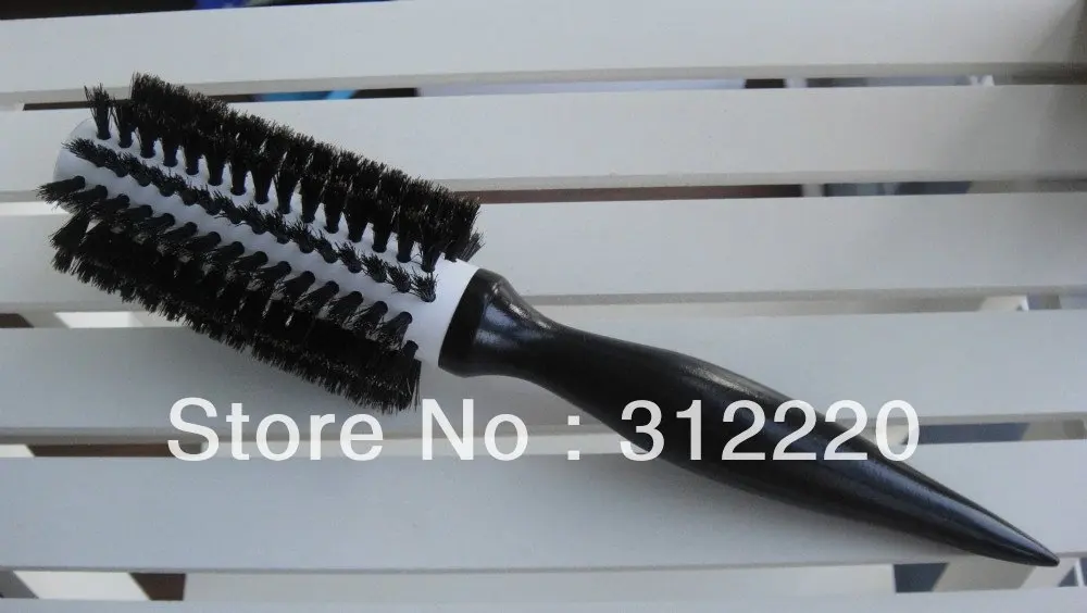 Retail 10 Row Nature Bristle hair brush ceramic hair brush professional hair brush Size 25 dia