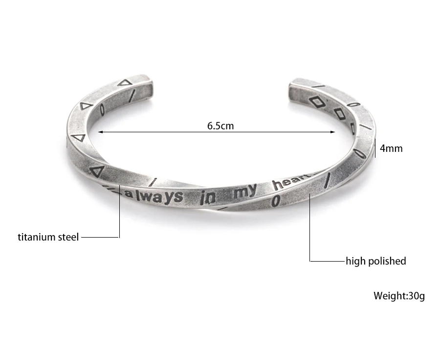Титановая сталь, пара, любовь, Викинг, война, браслет, всегда в моем сердце, Викинг, браслет, твист, манжета, браслет для мужчин, ювелирные изделия