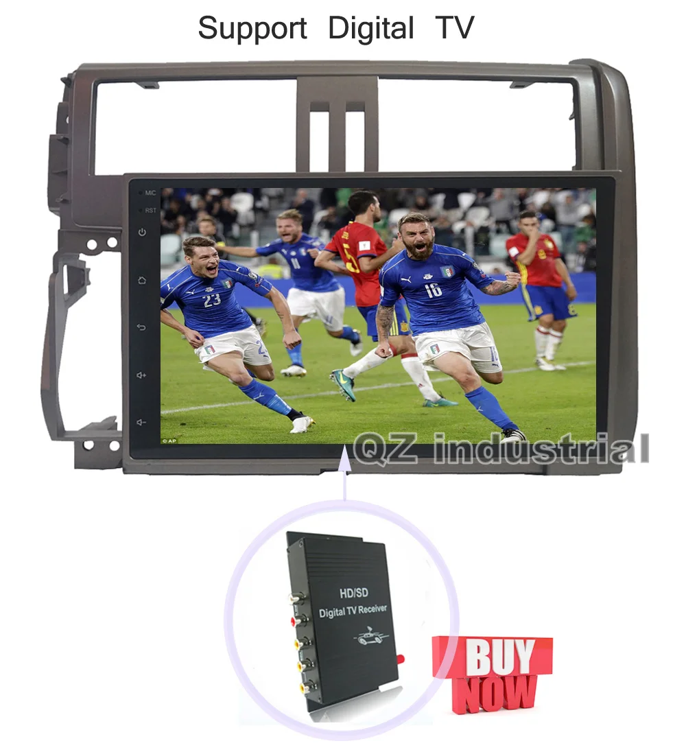 Perfect QZ industrial HD 9" Android 8.1 T8 Car DVD player for Toyota Prado Land Cruiser 150 2010-2013 with 3G 4G GPS BT WIFI Radio Navi 16