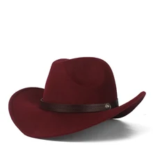 Детский шерстяной полый западная ковбойская шляпа для мальчиков и девочек Outblack Sombrero Hombre джаз шляпа размер 52-54