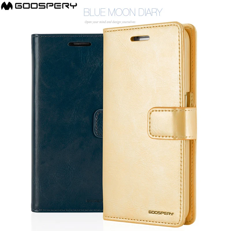 Mercury Goospery Blue Moon Diary PU кожаный Магнитный Флип кошелек чехол для iPhone 6 6s 7 8 Plus X XS XR Xs Max