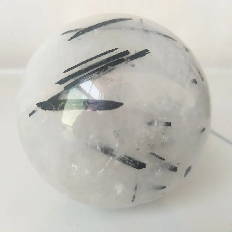 100 Natural quartz black rutilated crystal ball crystal polished black tourmaline stone and crystal healing