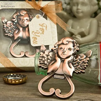 

FREE SHIPPING 20PCS Heart Shaped Cherub Copper Angel Bottle Opener Baby Shower Birthday Gifts Event Party Favors