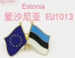 Двойные флаги дружбы Национальный флаг металлический лацкан булавка ЕС Европейский союз - Цвет: Estonia