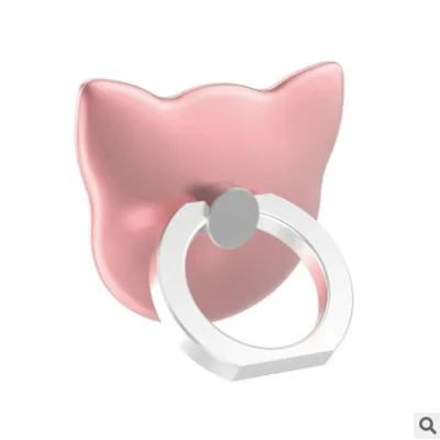 FFFAS медведь ухо мобильный Подставка-кольцо под Пальцы для телефона Милая подставка зарядное устройство поддержка сотового телефона Универсальный кронштейн для Apple Iphone 5 6 7 8 - Цвет: Rose