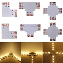 5 pces 2pin 3pin 4pin 5pin 6pin led conector 8mm 10mm 12mm l/t/x forma fpc livre soldagem adaptador uso para 3528 2812 5050 rgb tira