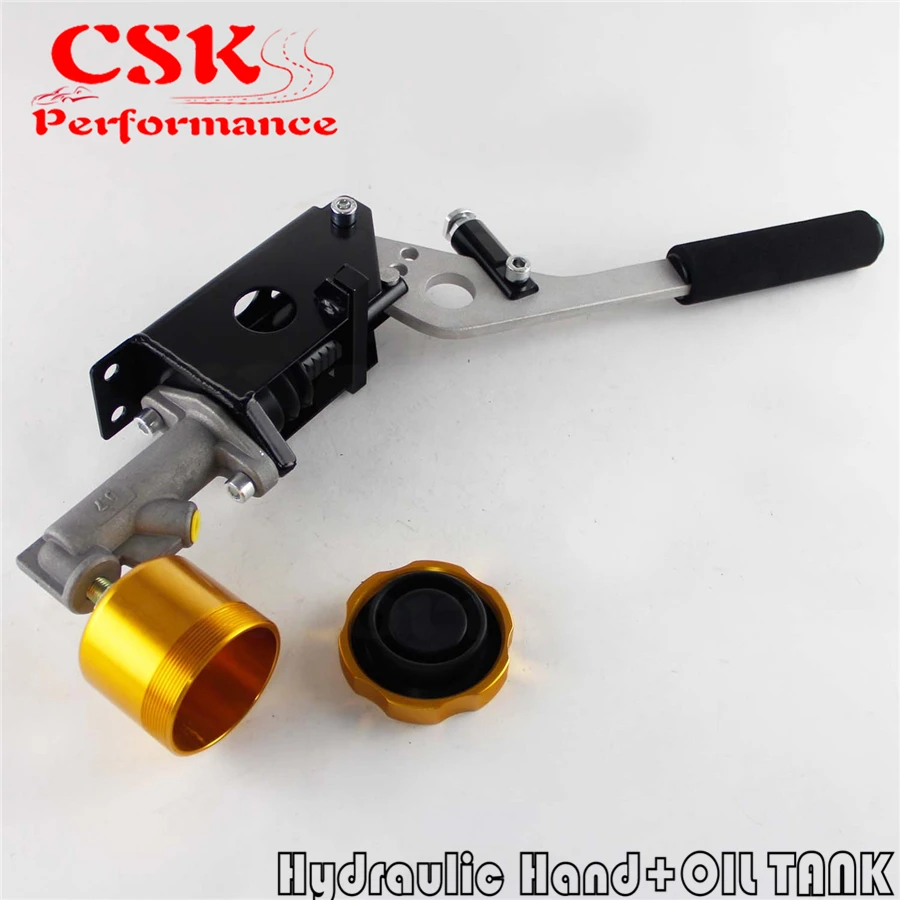 

Hydraulic Hand Brake Pump 180sx Sti Evo Rx7 Horizontal Vertical + Oil tank Gold