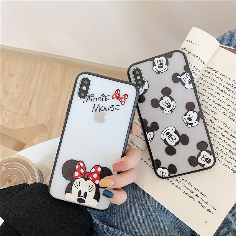 Super Cute Cartoon Cute Minnie Soft Siliocne Case For iPhone 7 8 6 6S Plus X XS Max XR Funda Ultrathin Cover Phone Cases