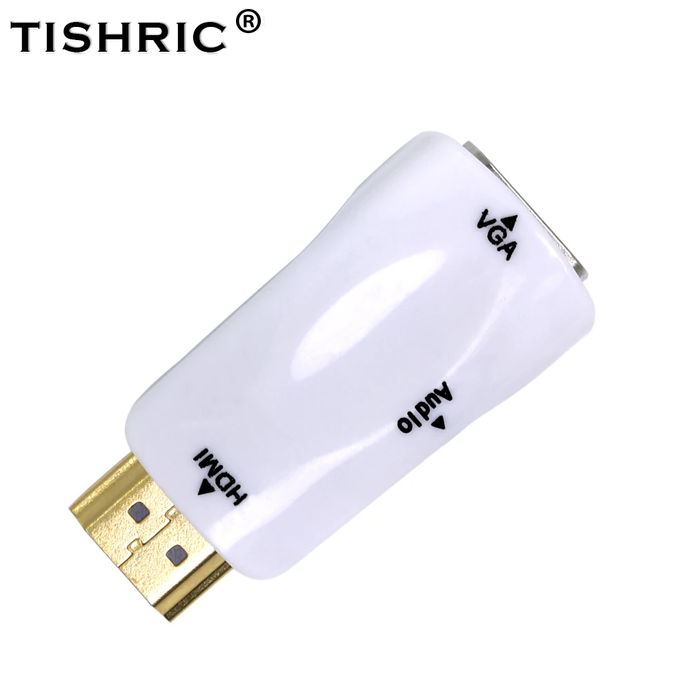 TISHRIC 10 шт. для HDMI конвертер VGA для HDMI2VGA адаптер для ПК Xbox PS3 HDTV мужчин и женщин с 3,5 мм аудио HD 1080 P кабель