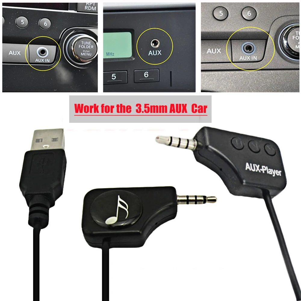 Mini Wireless Car MP3 Player 3.5mm AUX Audio Receiver Adapter TF Memory Card Music Play For Car Speaker