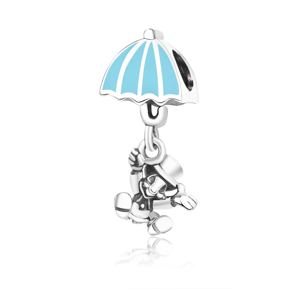 

Fit Original Pandora Charms Bracelet 925 Sterling Silver Bead Charm Blue Jiminy Cricket Hanging From An Umbrella Pendant Beads