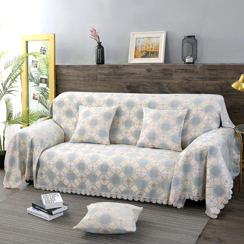 Fyjafon Sofa Cover Chenille Dustproof Sofa Cover Printed Couch Covers Multi-size Slipcover - Цвет: Color 5