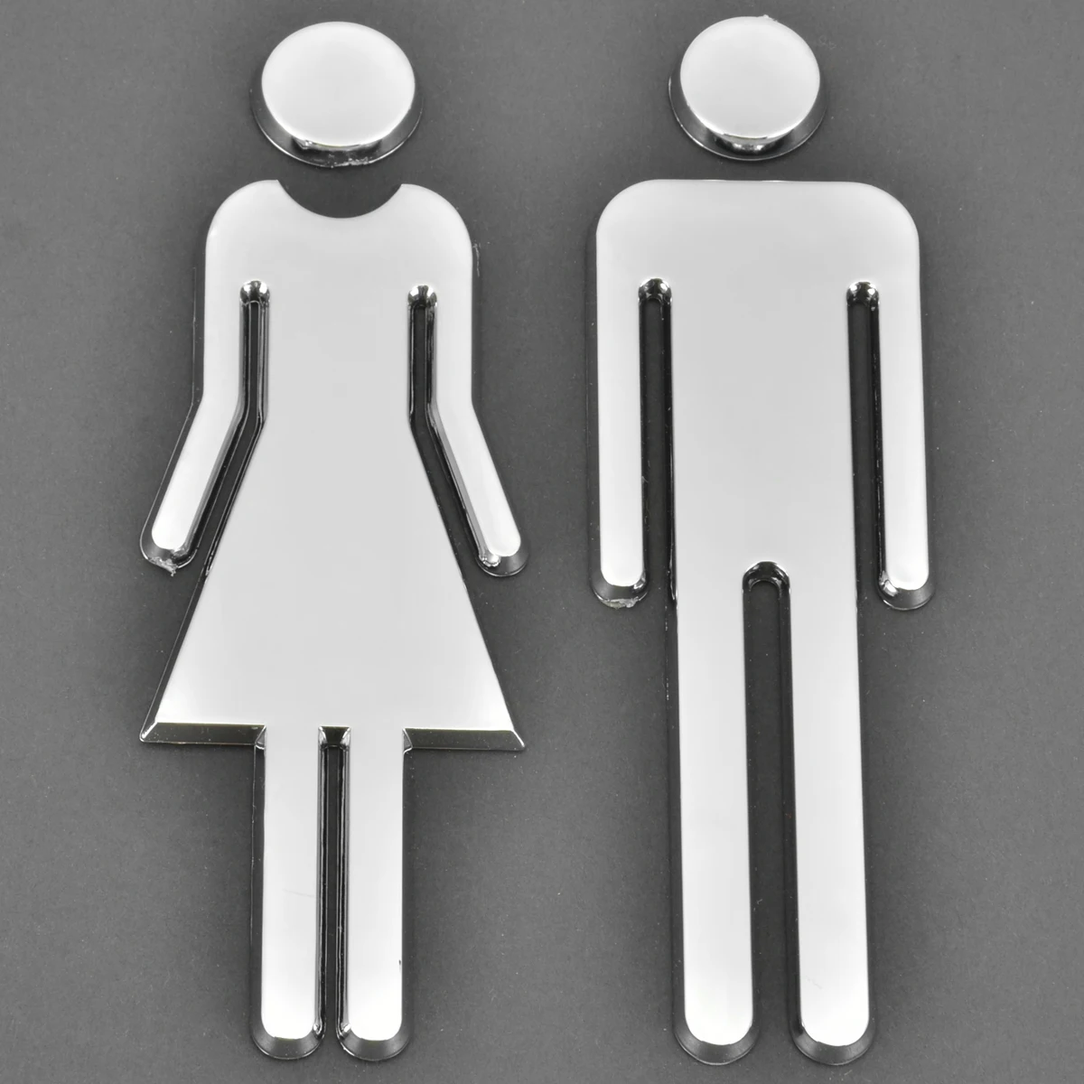 Adhesive MEN WOMEN WC Door Sign DIY Mirror Gentleman Ladies Toilet Wall Sticker for Toilet Loo Bathroom Restroom Sign Stickers