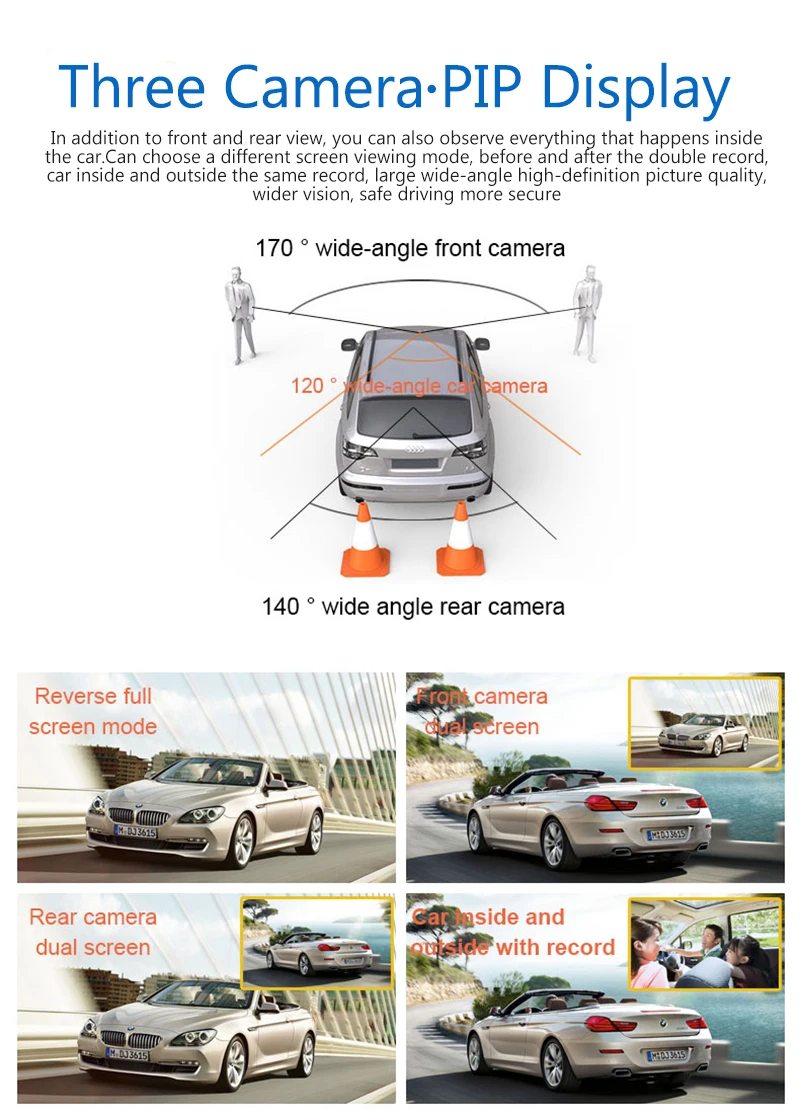 Видеорегистратор, автомобильная камера 2 в 1, Автомобильный видеорегистратор, Анти радар детектор, 3 камеры, экран 4,0 дюйма HD 1080 P, g-сенсор, ночное видение, бесплатный подарок