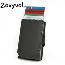 ZOVYVOL, новинка, мужской кредитный держатель для карт, модный металлический держатель для карт с RFID, чехол для карт, автоматический зажим для денег, мини кошелек