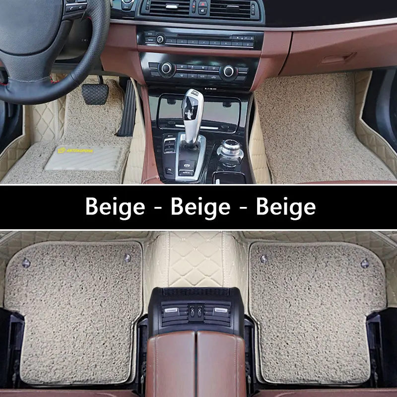 3D напольный коврик для LADA VAZ Priora 2007-2013, водонепроницаемые кожаные коврики, автомобильные аксессуары для интерьера, автомобильные коврики на заказ - Название цвета: BEIGE-BEIGE-BEIGE