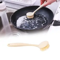 1 шт. пластиковая длинная сковородка с ручкой горшок щетка миска для мытья посуды Чистящая Щетка кухонные чистящие инструменты