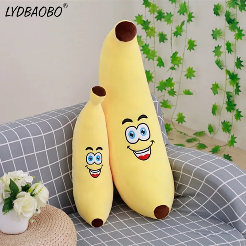 LYDBAOBO 1 шт. 55/65 см милое большое лицо желтый банан мягкий набивной хлопок плюшевая кавайная игрушка подарок на день рождения кукла для детей