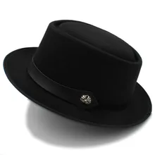 Женская и мужская шляпа из свинины для папы, шерстяная Осенняя плоская шляпа-федора для джентльмена, азарта, шляпы Трилби, размер 58 см