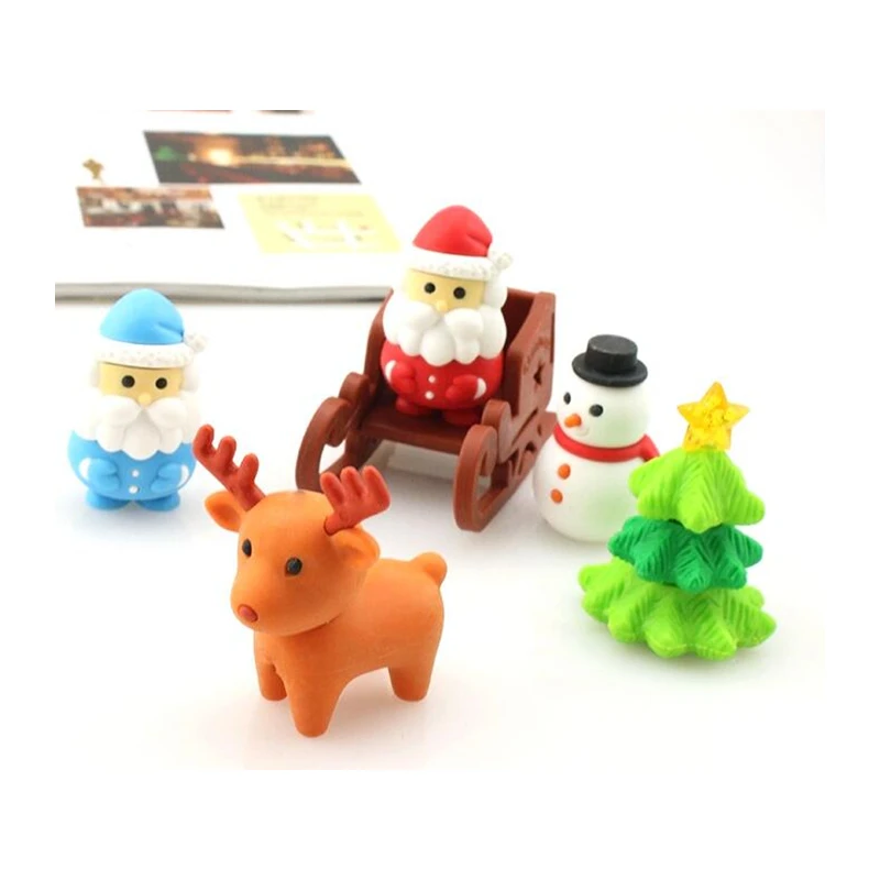 

2019 New Arrival School Eraser Baby Kids Happy Collection Rubber Eraser Cartoon Character Toy Eraser 6 Pieces Per Lot