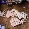 Wooden Kindergarten Mouse Threading Board Lacing Beech Wooden Sewing Toys Dinosaur Button Beaded Blocks For Boys Girls Products 1