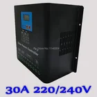 30A 220V or 240V Solar Charge Controller, High Voltage Battery Regulator 30A for 7200W PV Panels Modules, Dual-fan cooling